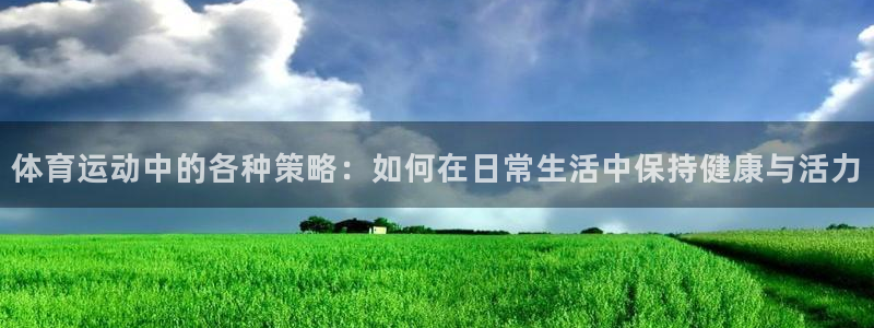 蓝鲸体育下载安装：体育运动中的各种策略：如何在日常生活中保持健康与活力
